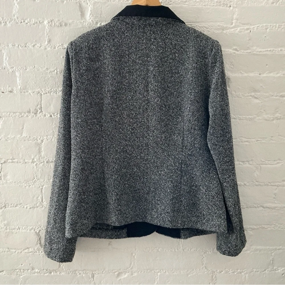 Vintage BFA Classics Blazer Jacket Black Gray Tweed Womens 14 Career Dressy - Picture 8 of 16